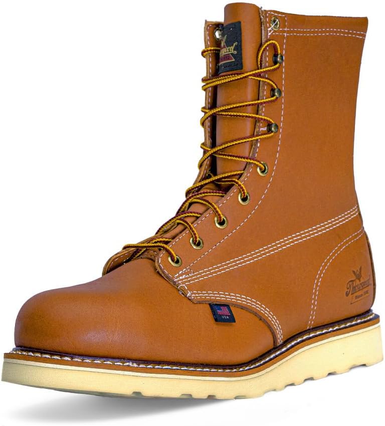 Мужские рабочие ботинки Thorogood American Heritage 20 см со стальным носком- из натуральной кожи с закругленным носком, противоскользящей танкеткой и удобной стелькой; класс защиты EH, Tobacco Oil-tanned — фото 2