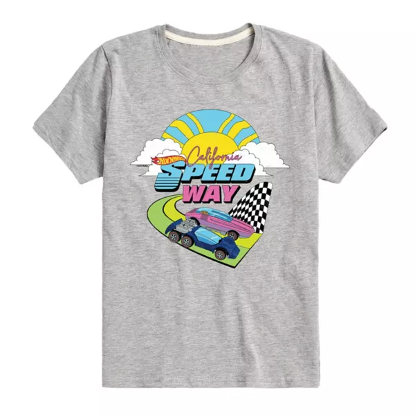 

Футболка с принтом California Speedway для мальчиков 8-20 лет Hot Wheels, серый