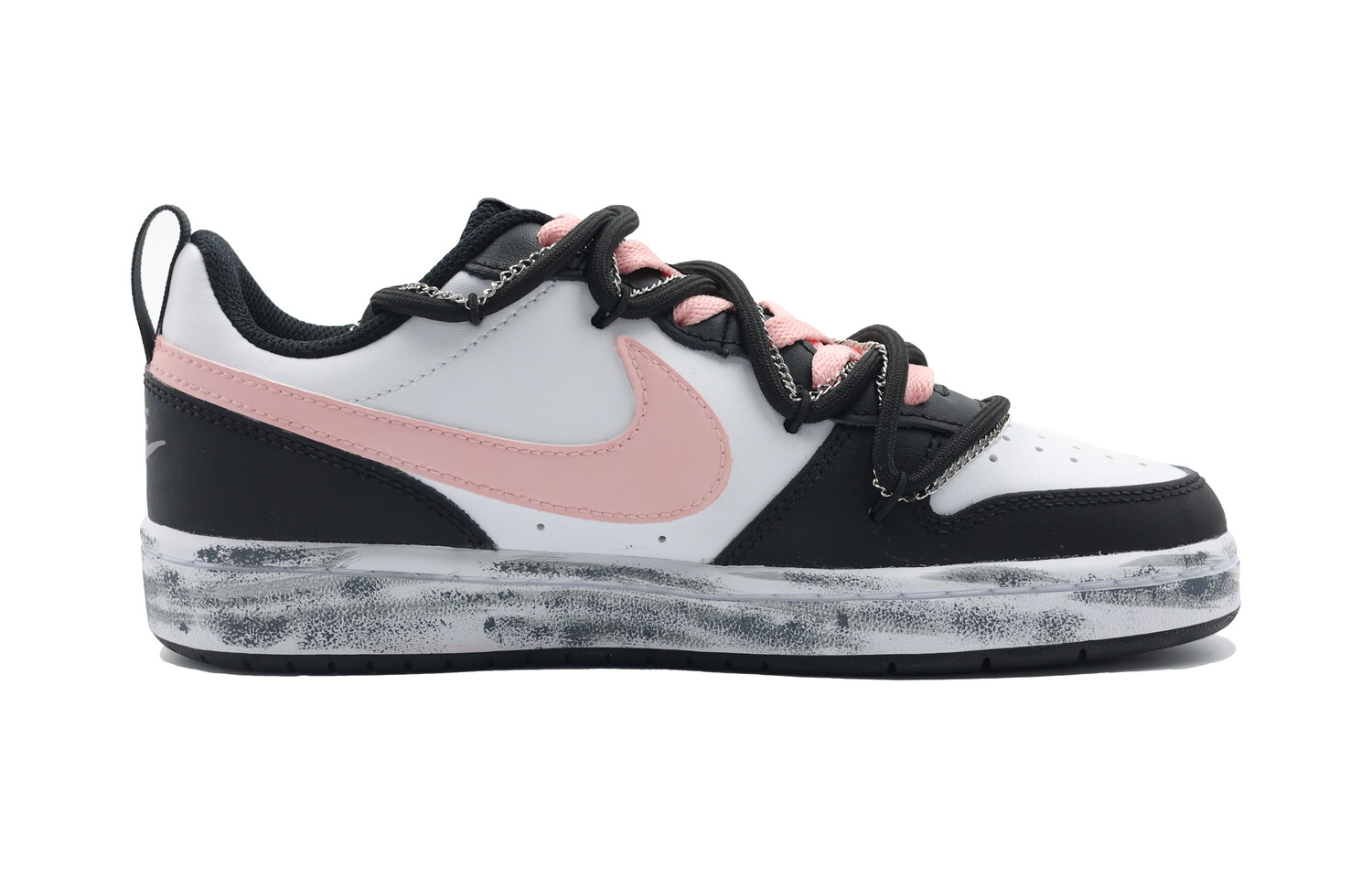 

Кроссовки Nike Court Borough Skateboarding Shoes Women's Low-top Black/pink, белый