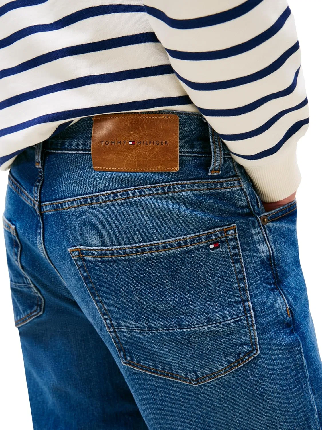 Джинсы Slim Straight Fit Tommy Hilfiger, средне-индиго — фото 2