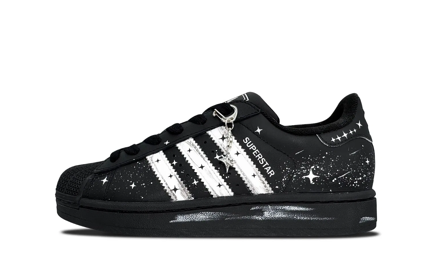 Кроссовки для скейтбординга Superstar 2 Leather Abrasion Resistant Low top Kids' Skateboarding Shoes Black Teenagers Adidas Originals