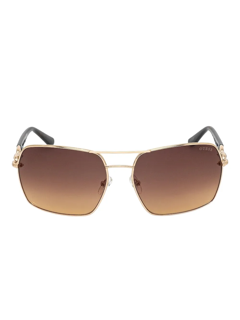 

Солнцезащитные очки в квадратной оправе с цепочкой GUESS EYEWEAR, коричневый