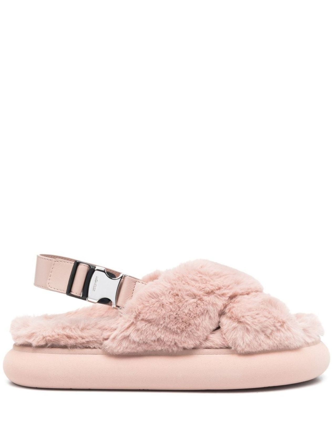 Moncler слиперы с отделкой из овчины, розовый