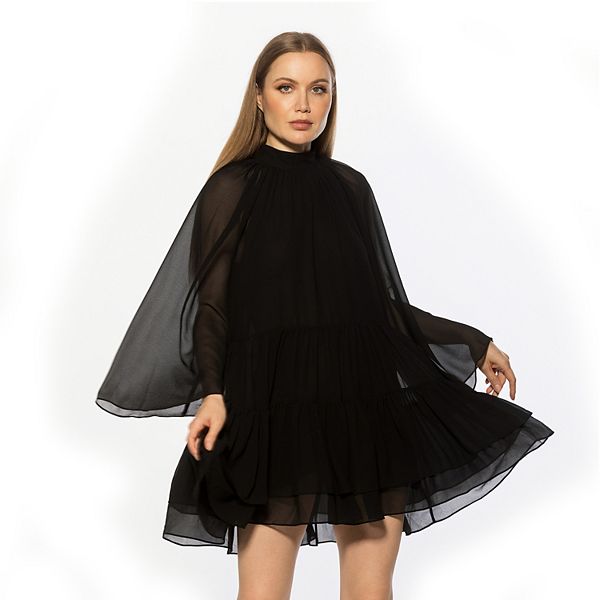 

Женское платье-миди с длинным рукавом и воротником-стойкой Alexia Admor, Black