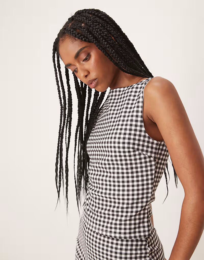 

Майка-комбинезон ASOS DESIGN с принтом в клетку