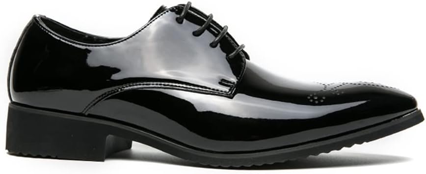 Мужские туфли EVSER Dress Oxford, дерби с шнуровкой, броги с заостренным носком, искусственная кожа, резиновая подошва, устойчивый каблук-кубок, противоскользящие, для вечеринок (Цвет: зеленый, Размер: 10) — фото 2