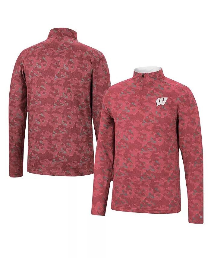 

Мужская красная куртка с молнией на четверть Wisconsin Badgers Tivo Colosseum