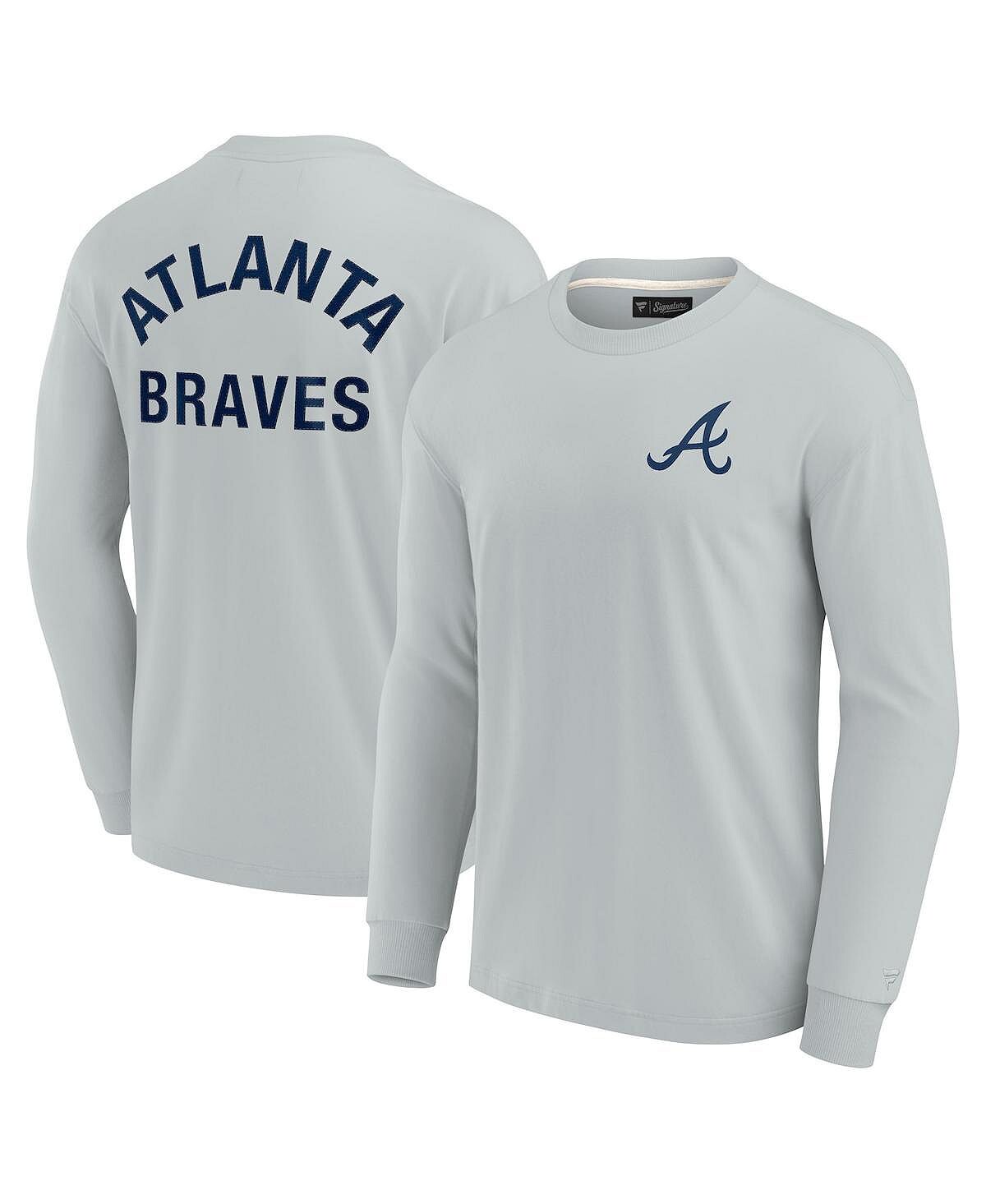 

Мужская и женская серая супермягкая футболка с длинным рукавом Atlanta Braves Fanatics Signature, Серый, Мужская и женская серая супермягкая футболка с длинным рукавом Atlanta Braves Fanatics Signature