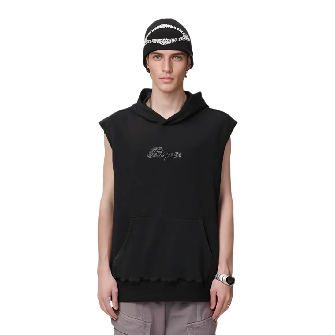 Гармент-дайд безрукавный худи A BATHING APE, черный BKX — фото 4