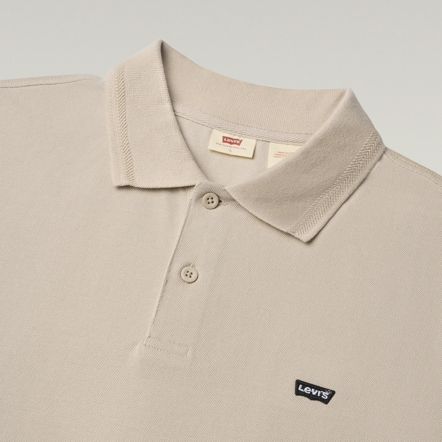 Levis Футболка-поло унисекс с классическим воротником, цвет хаки — фото 4