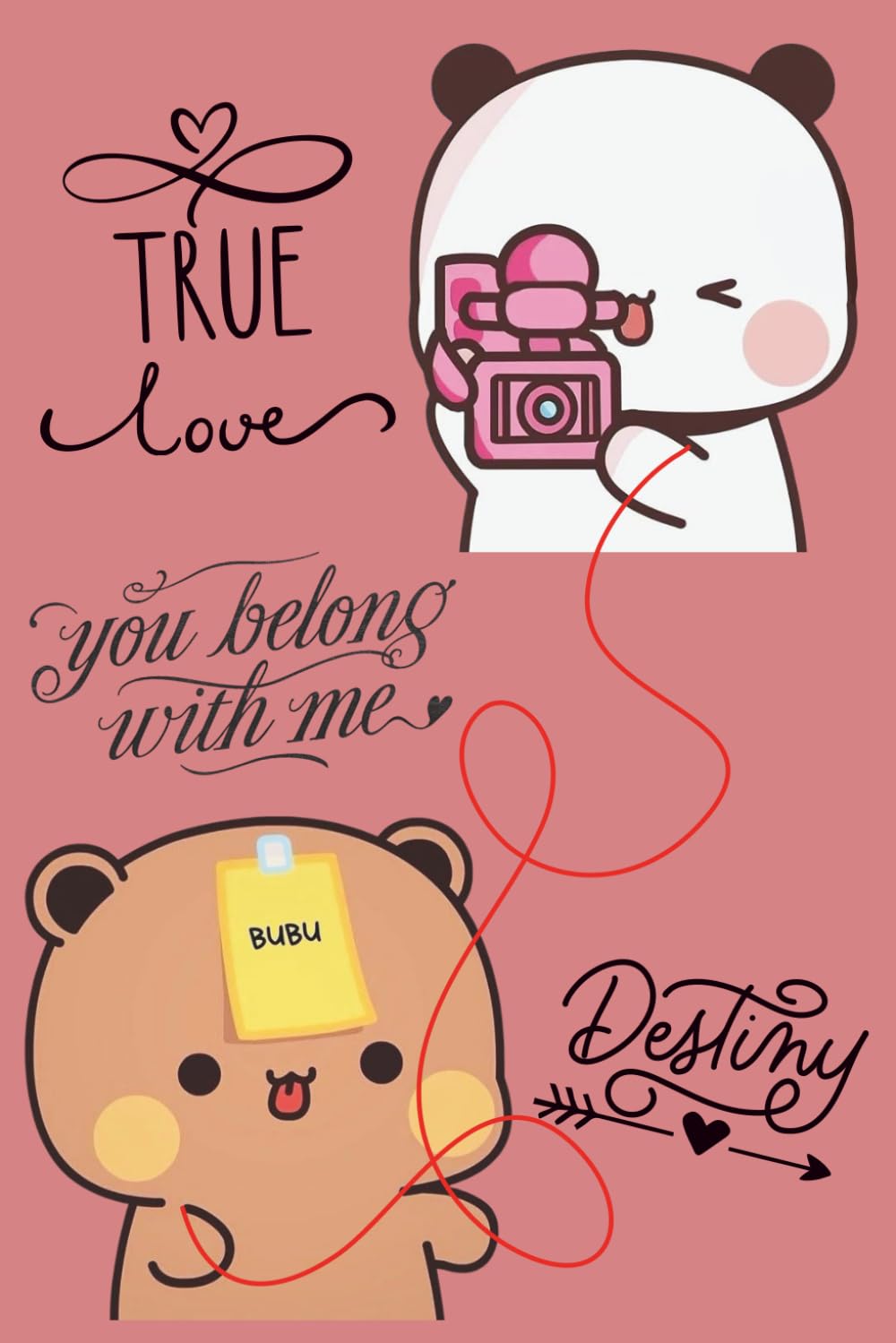 

Bubu Dudu Destined Love Notebook: Couple Bear Red String Of Fate Journal (Independently published)