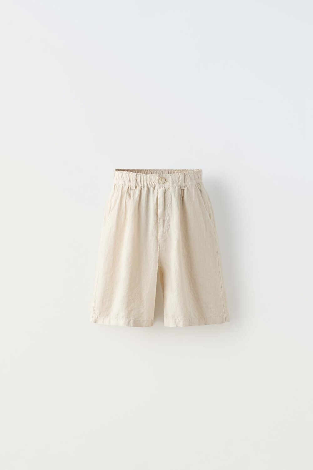 

Длинные льняные шорты-бермуды ZARA, экрю