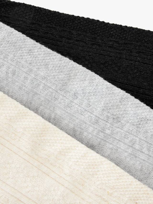 Детские вязаные колготки John Lewis, Pack of 3, Black/Grey/Neutral — фото 2