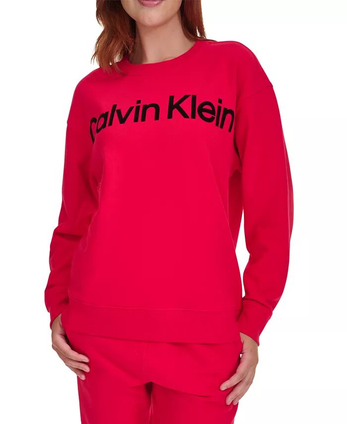 

Женская толстовка с логотипом и приспущенными плечами Calvin Klein, розовый