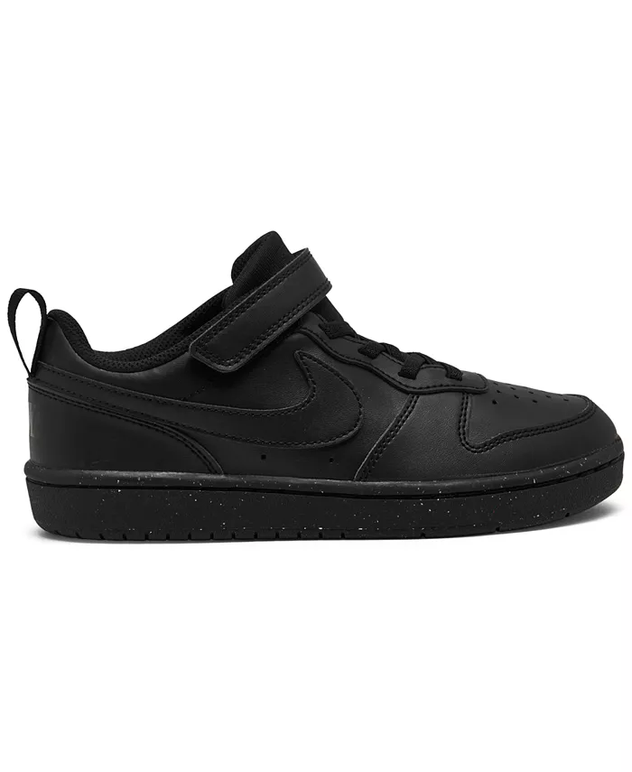 Детские повседневные кроссовки Little Kids Court Borough Low Recraft с регулируемым ремешком от Finish Line Nike, черный — фото 2
