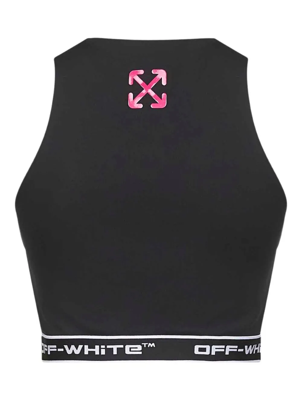 Укороченный жаккардовый топ с мотивом стрелы OFF-WHITE, черный — фото 2