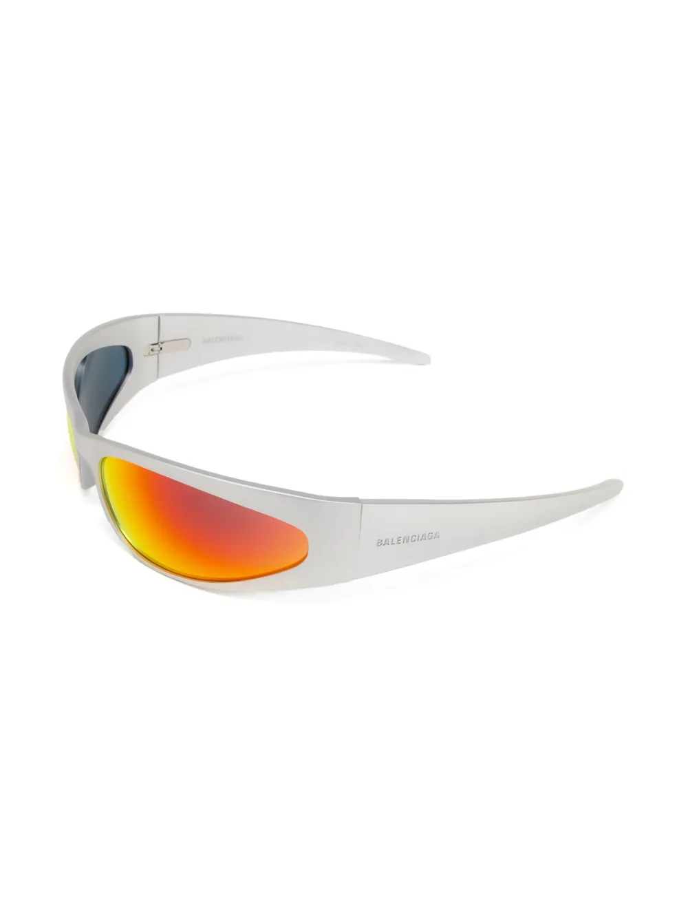 Солнцезащитные очки Reverse XP Wrap в овальной оправе Balenciaga Eyewear, серебяный — фото 4