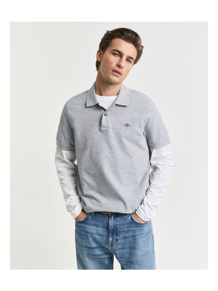 

Gant Поло серого цвета, Серый, Gant Поло серого цвета