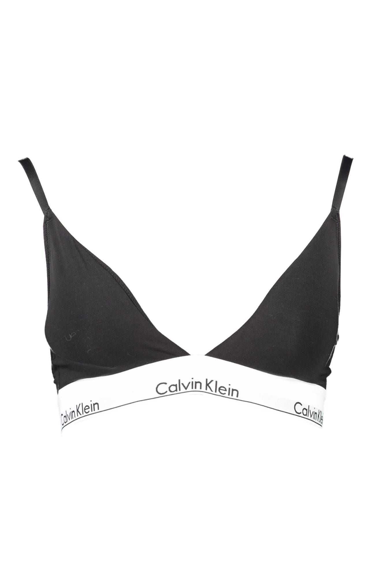 

Черный хлопковый женский бюстгальтер с треугольными чашками Calvin Klein