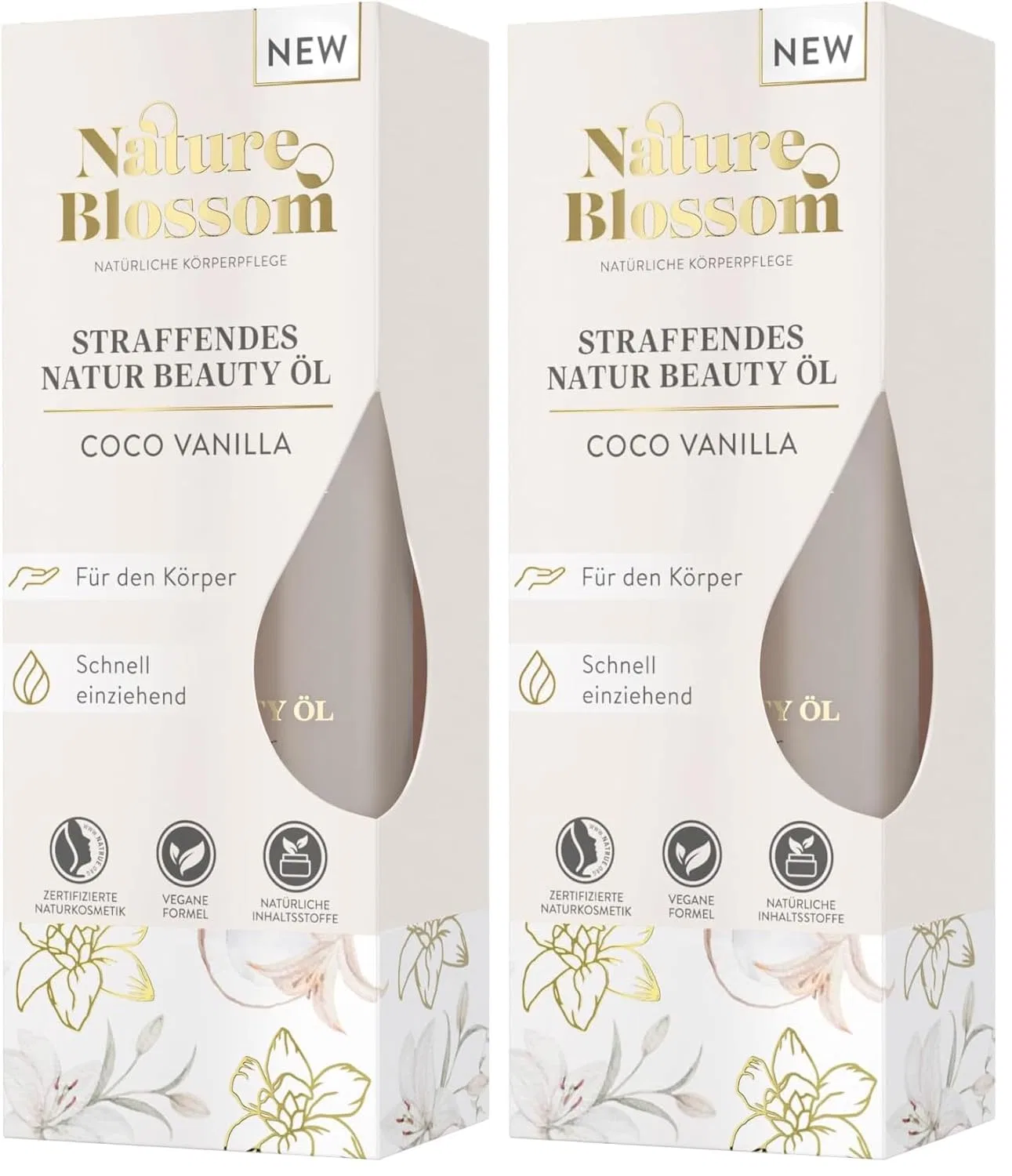 Укрепляющее натуральное масло для тела Coco Vanilla 75 мл (2 шт.) Nature Blossom
