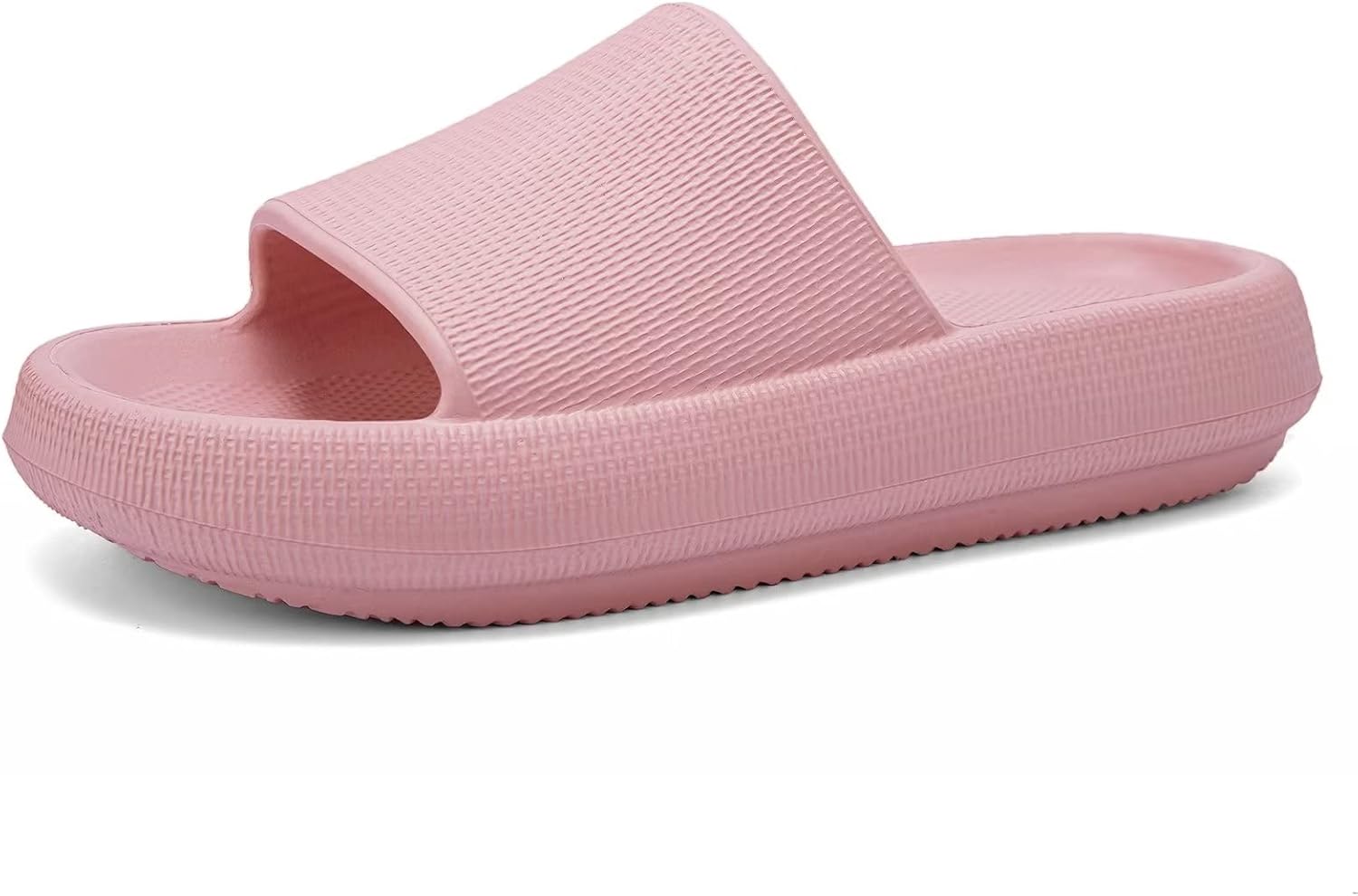 

Тапочки-подушки EQUICK Cloud для женщин и мужчин | Душевые тапочки для ванной | Очень мягкие | С амортизирующей толстой подошвой | Для дома и улицы, розовый