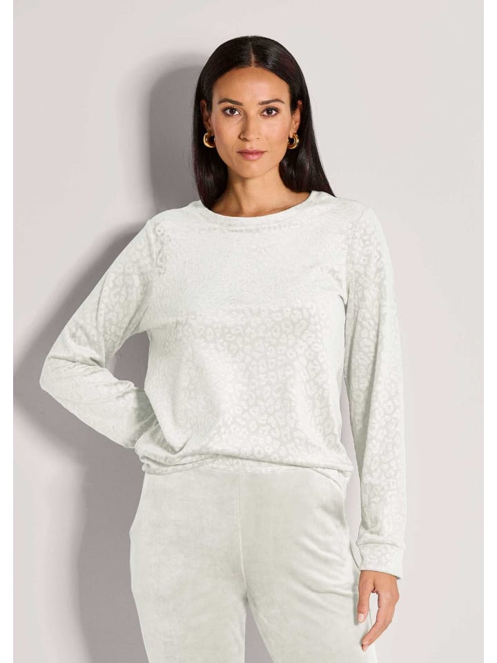 

MADELEINE Пуловер с длинными рукавами и анималистическим принтом жемчужно-белого цвета