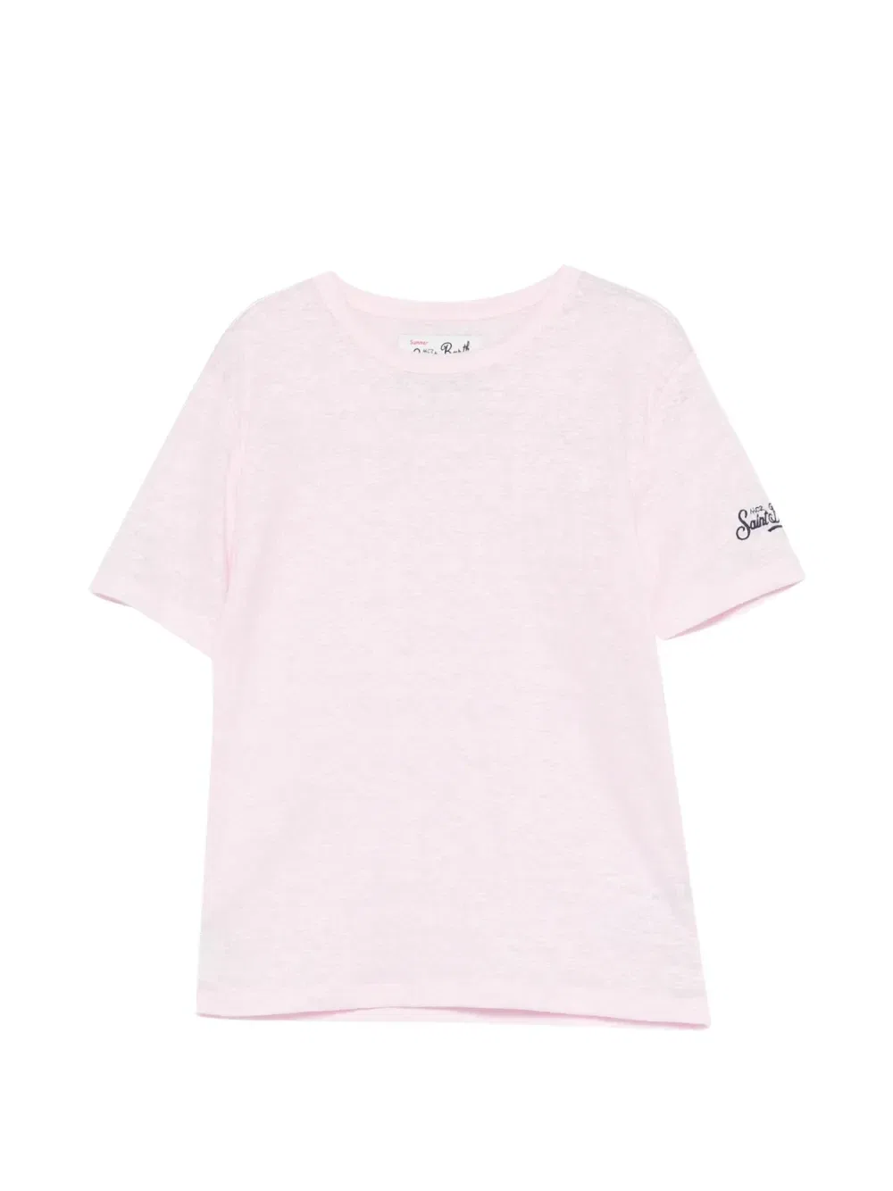 Футболка с вышитым логотипом MC2 Saint Barth Kids, розовый