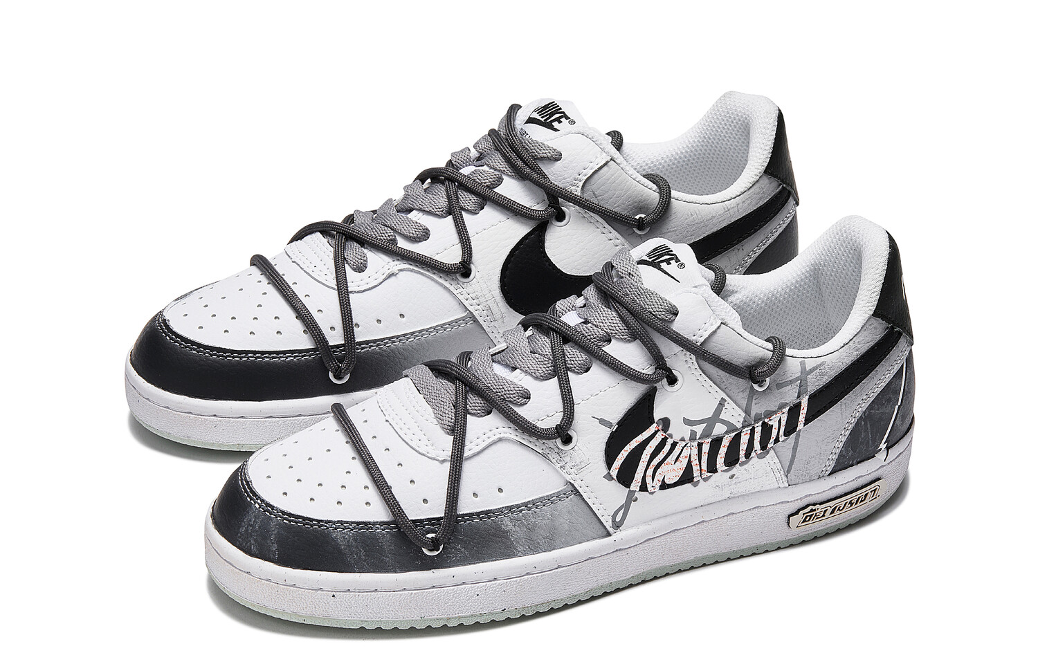 

Кроссовки Nike Court Vision 1 Skateboard Shoes Men Low-Top Black White Gray, черный/белый/серый