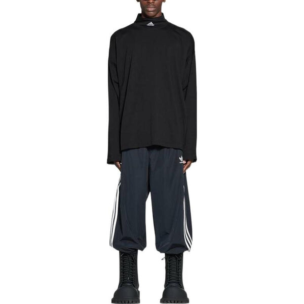 Футболка x adidas high neck long sleeve t-shirt 'black' Balenciaga, черный — фото 3