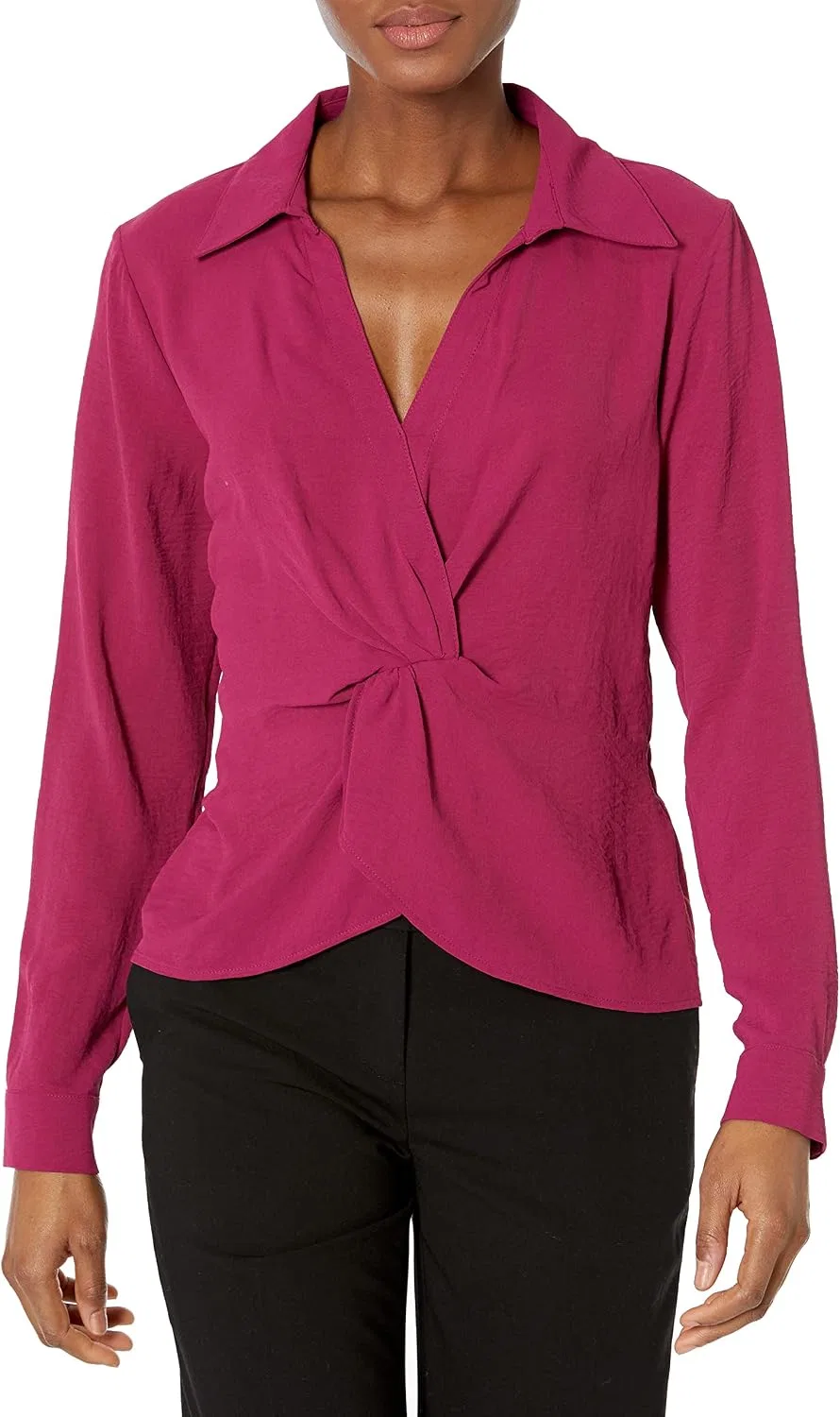 Блуза с длинным рукавом Pull On Wear To Work Suit Woven Top, Calvin Klein, цвет мульберри