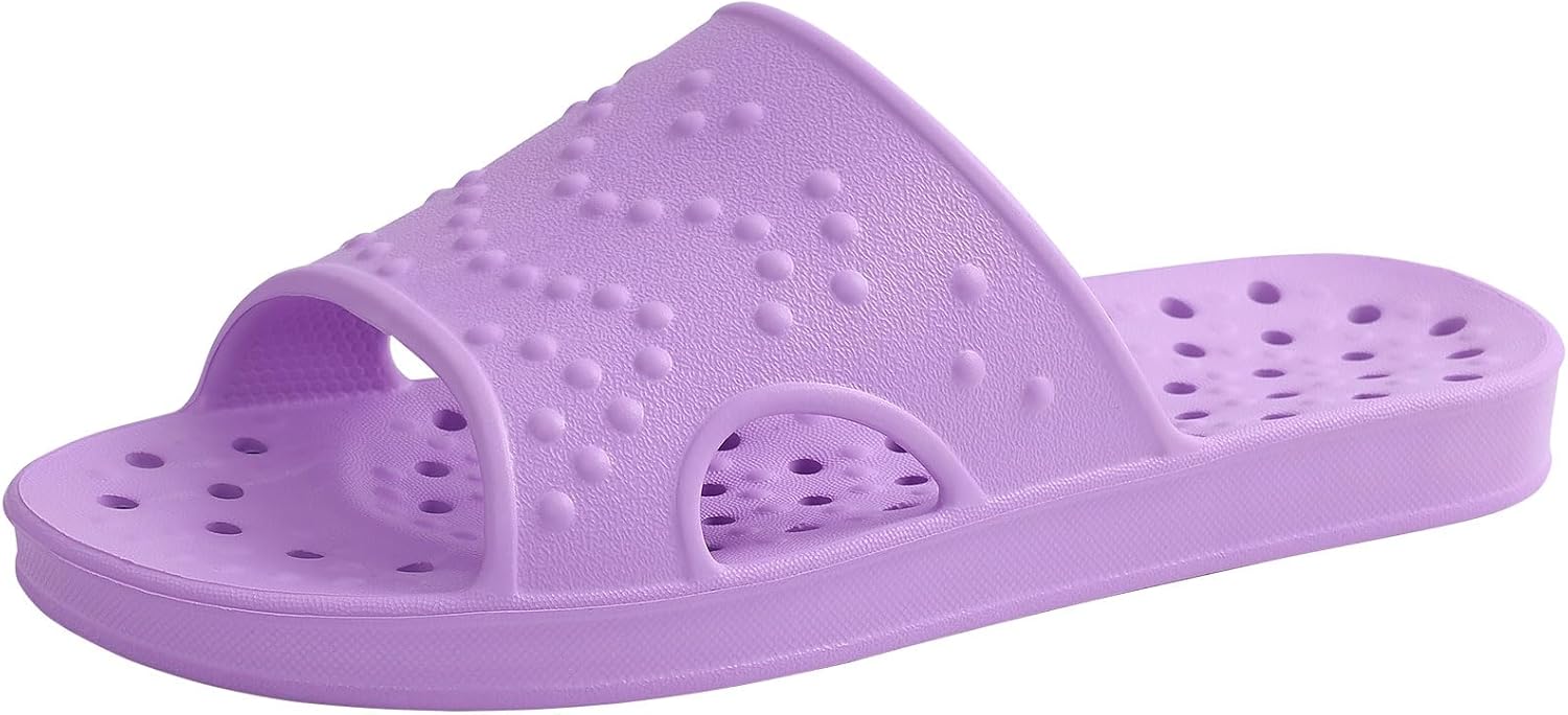 

Женские и мужские шлепанцы shevalues с поддержкой свода стопы, быстро сохнущие, для бассейна, легкие пляжные сандалии с дренажными отверстиями, фиолетовый