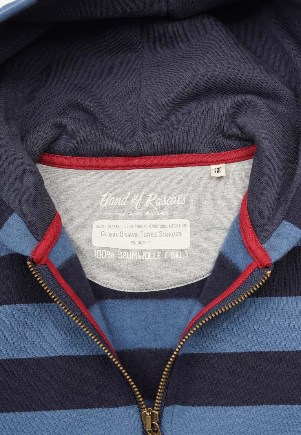 Толстовка Band of Rascals Kapuzenpullover Striped Zip, синий — фото 3