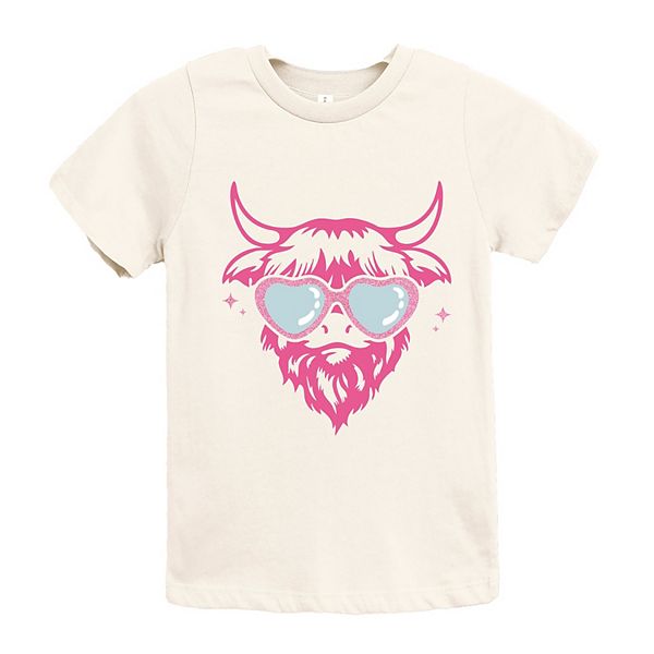 

Футболка с принтом Cow heart glasses glitter The Juniper Shop, Cream