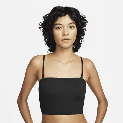 

Топ для плавания Nike Women's Bandeau Midkini Swim Top, черный