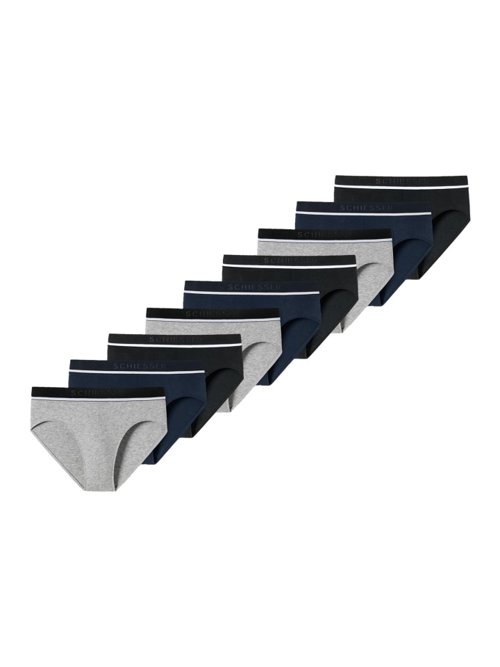 

Schiesser Трусы-слипы Rio из органического хлопка (95% органический хлопок), серые, синие и черные