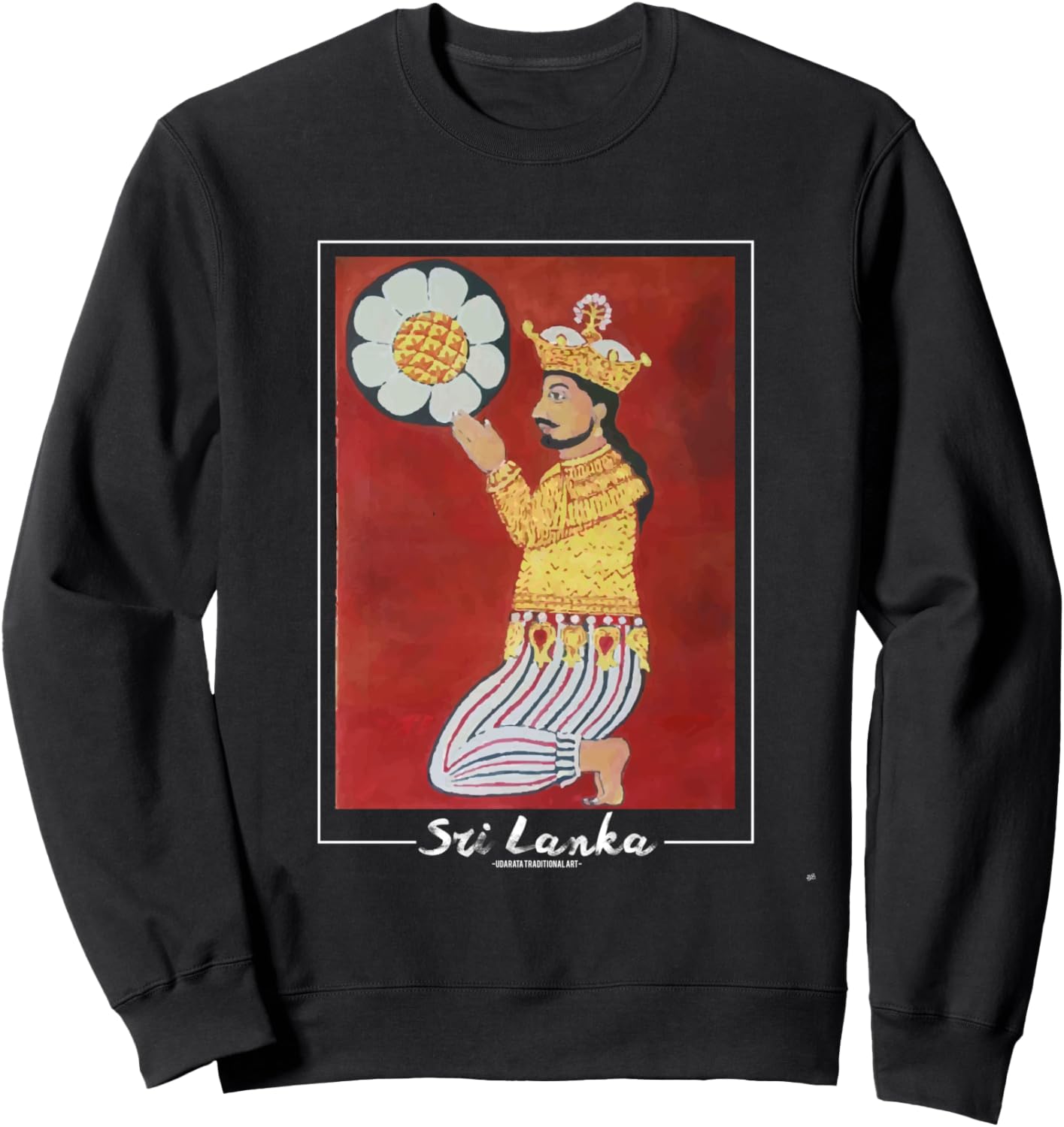 

Толстовка с традиционным шри-ланкийским рисунком конфет Heart Sri Lanka, черный