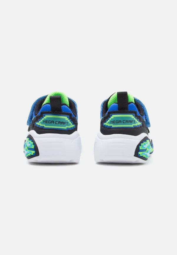 Низкие кроссовки mega scene Skechers, Blue/Black/Lime — фото 3
