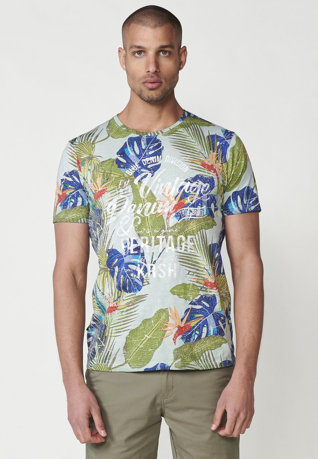 

Футболка с принтом SHORT-SLEEVED Koroshi, хаки