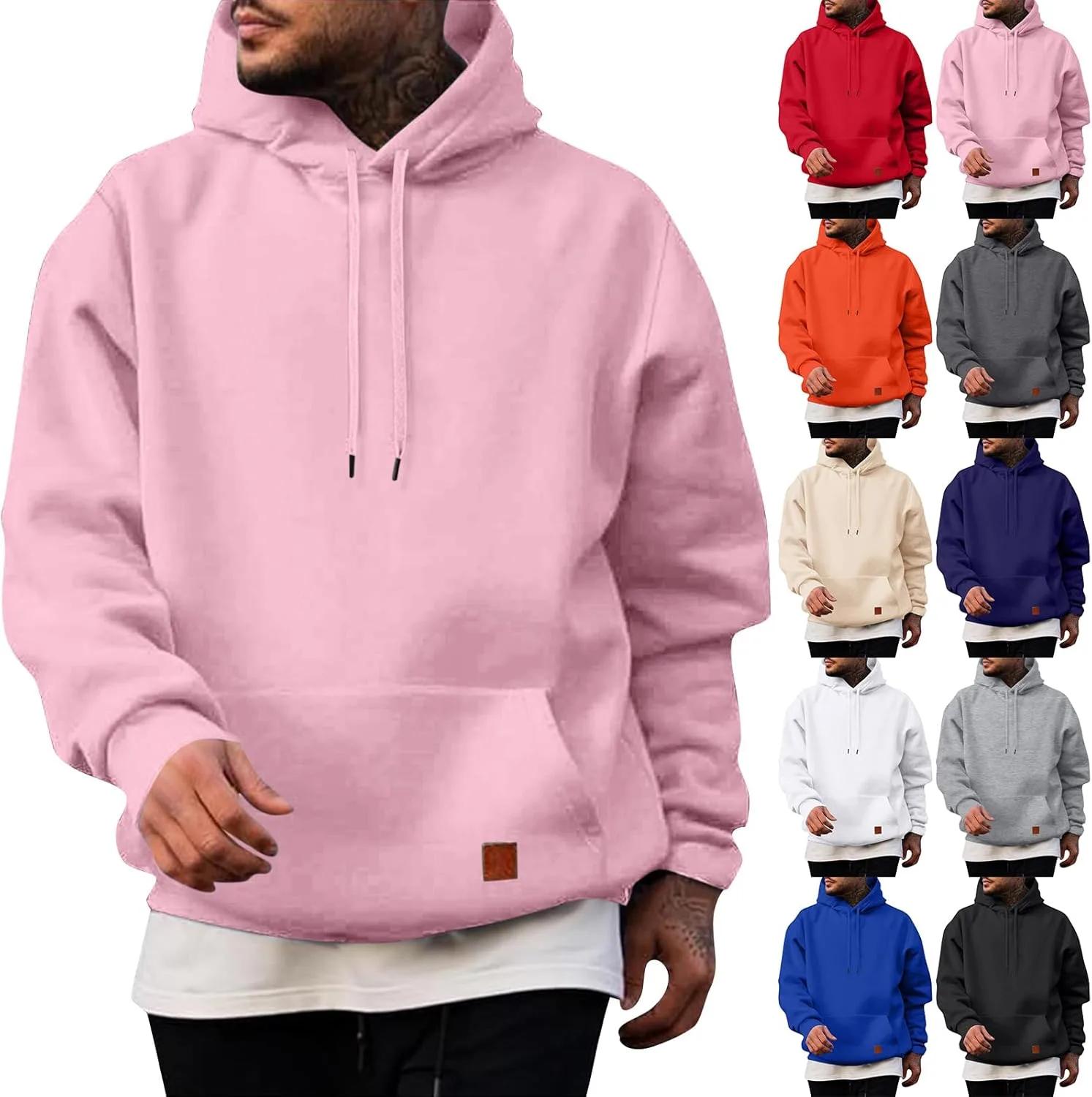 

Мужская худи Cotton Classic, осенне-зимняя одежда, базовый крой, длинный рукав, карманы SdGgsgv