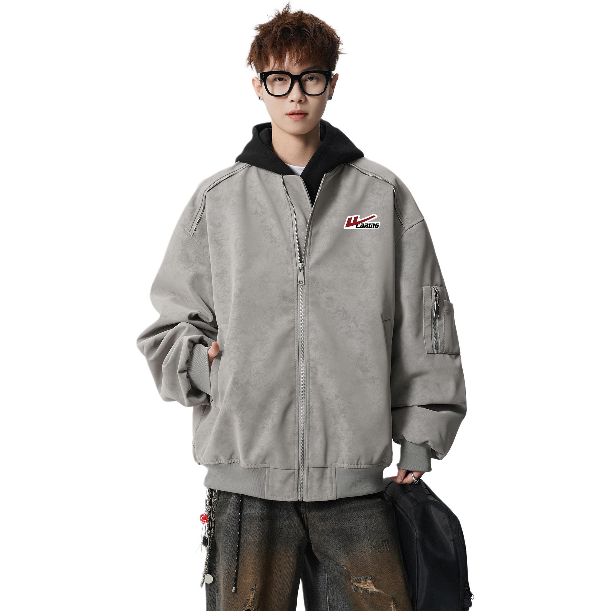 

Куртка Unisex Stand Collar Moderate Pilot WARRIOR, серый (diy badge)