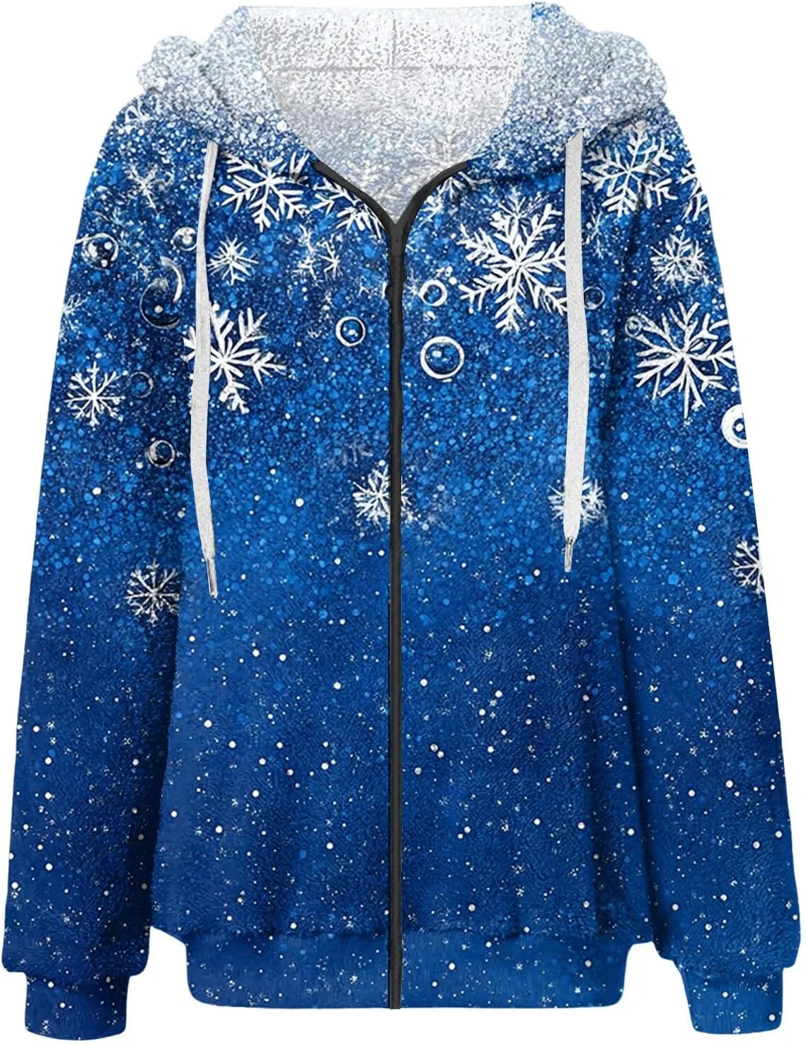 Женская флисовая кофта на молнии, бренд Generic, 1-royal Blue — фото 3