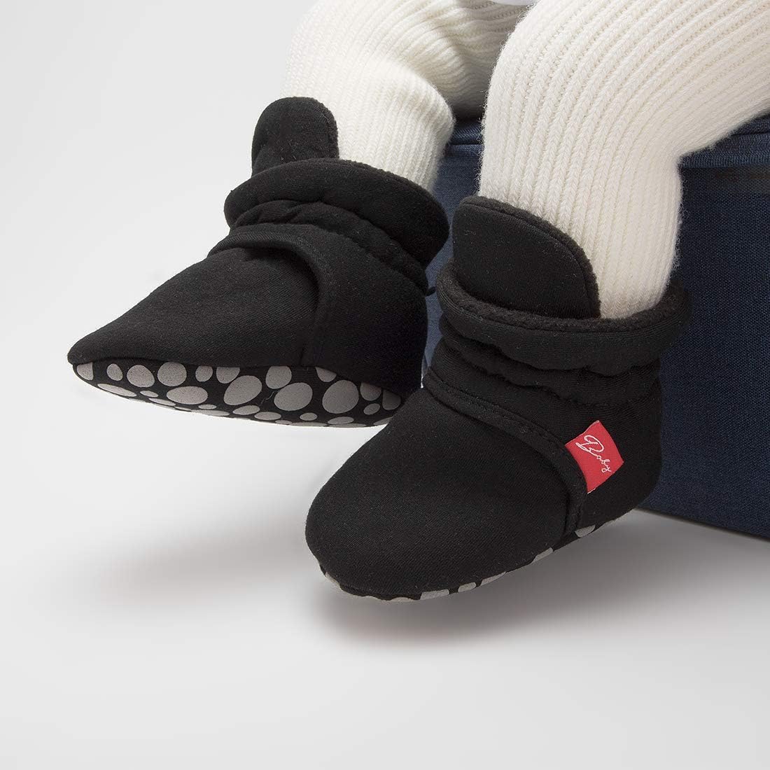 HsdsBebe Унисекс Новорожденные Детские Хлопковые Пинетки с Нескользящей Подошвой для Малышей Мальчиков и Девочек Зимние Теплые Флисовые Носочки-Обувь, D/Rope Black — фото 2