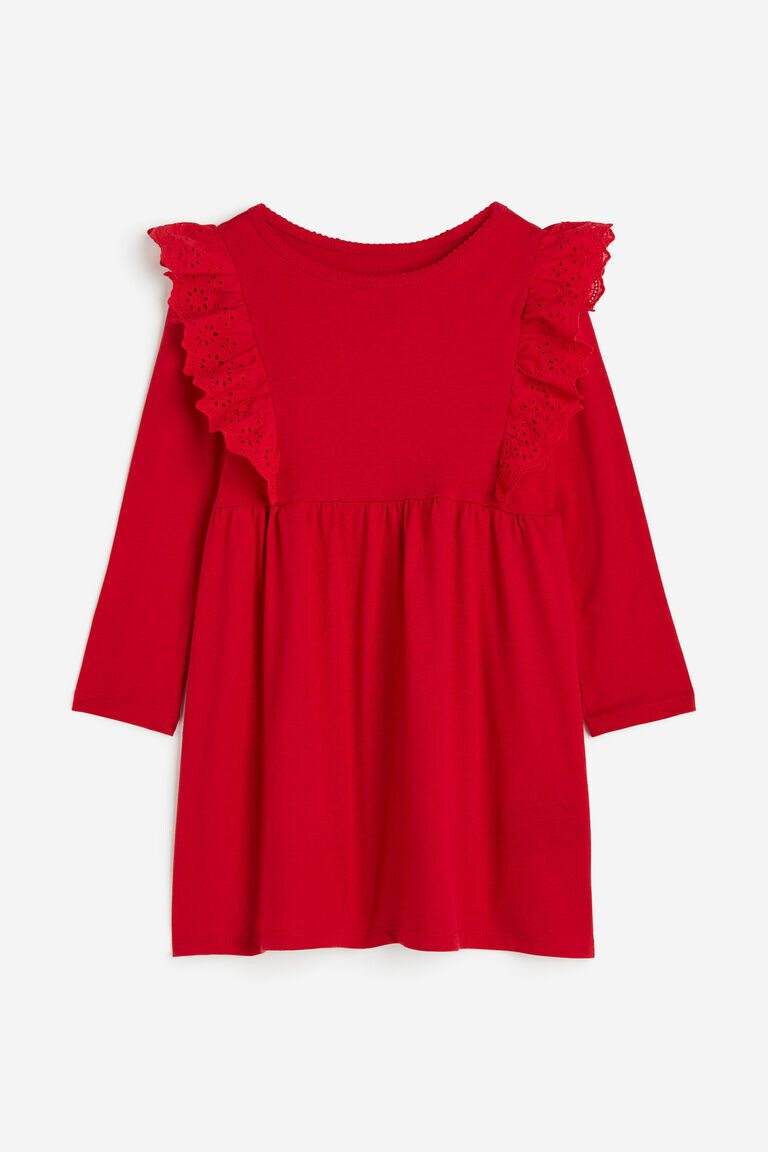 

Платье из джерси с воланами H&M, красный