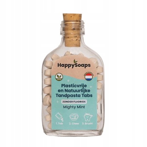 

Био-зубная паста в таблетках Happysoaps Tandpasta Tabs 62 шт. без фтора