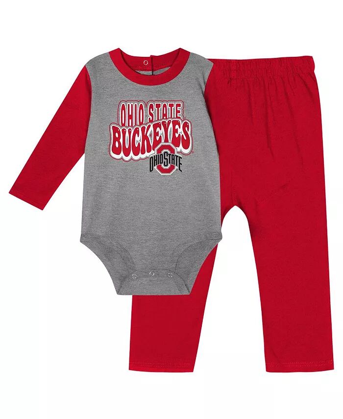 

Боди и штаны для мальчиков и девочек Scarlet Ohio State Buckeyes Double Up с длинными рукавами Outerstuff