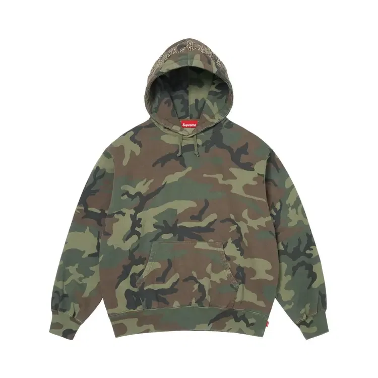 Толстовка Supreme Overdyed Studded Hooded Sweatshirt, зеленый