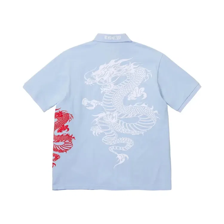 Поло Supreme x The Great China Wall Dragon, синий — фото 2