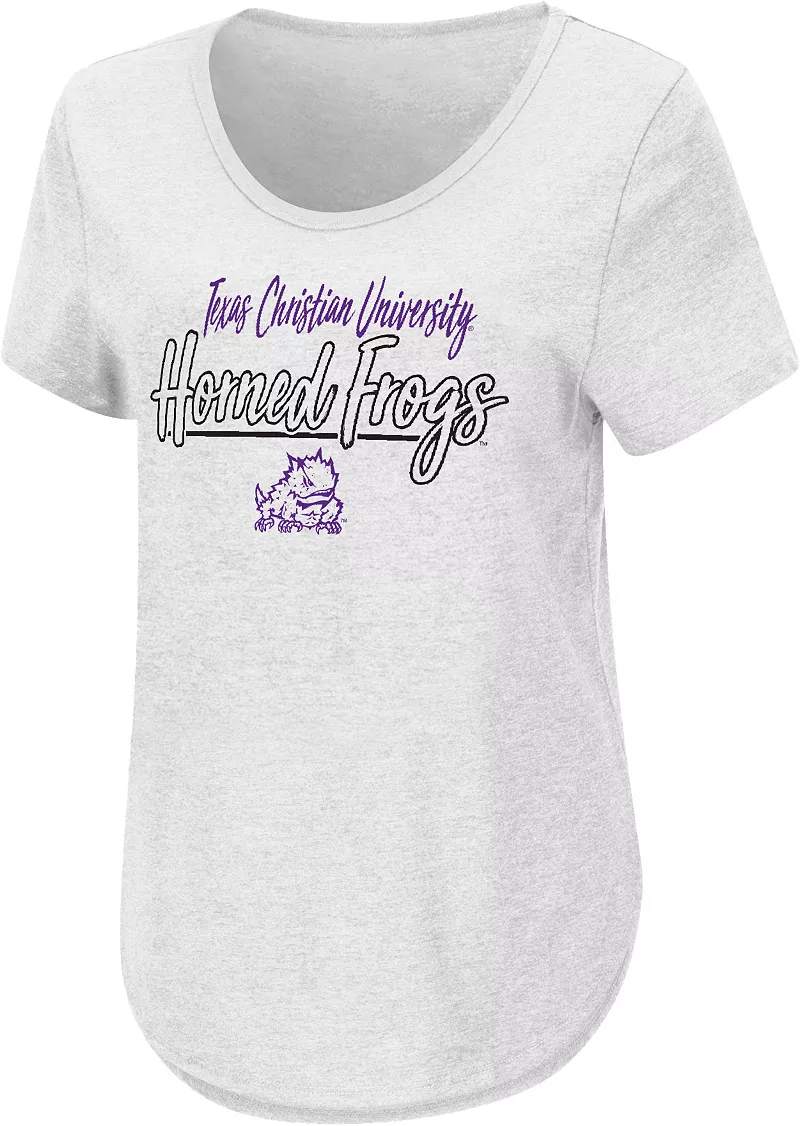 

Женская белая промо-футболка Colosseum TCU Horned Frogs
