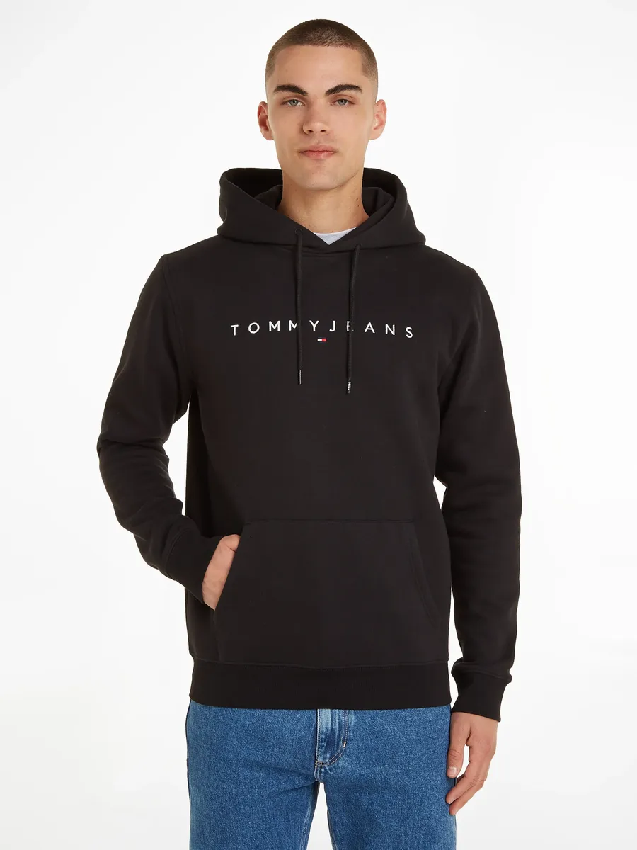 

Толстовка с капюшоном Tommy Jeans Plus "TJM REG LINEAR LOGO HOODIE EXT", высокий комфорт при ношении, большие размеры, черный