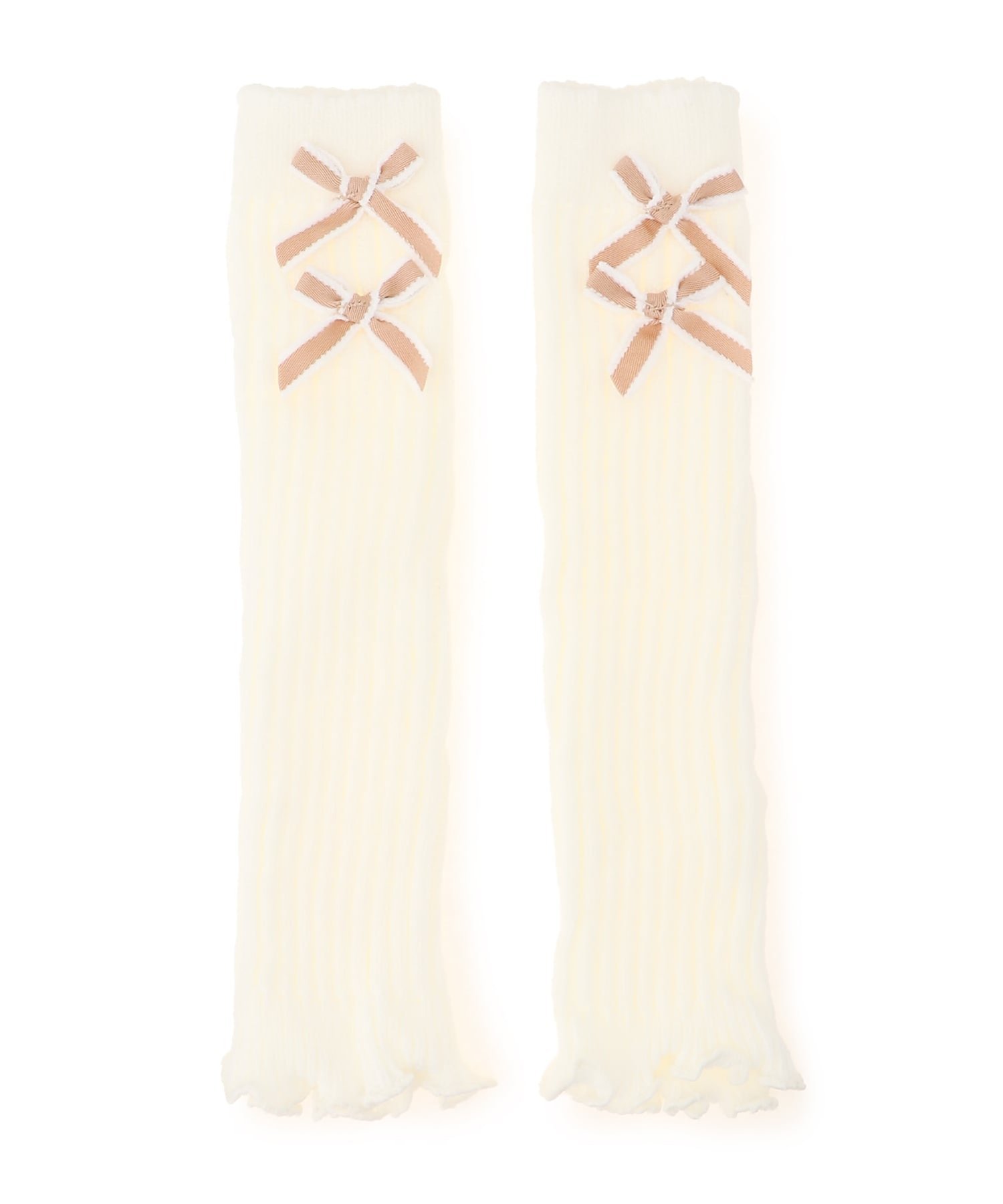 Двойные гетры на ногу с лентами Lulu Noix Lulu Noix, white